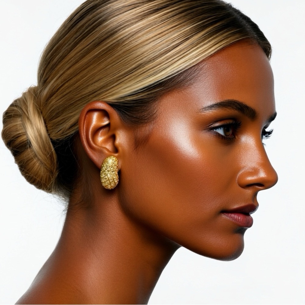 Vintage Gold Textured Earrings